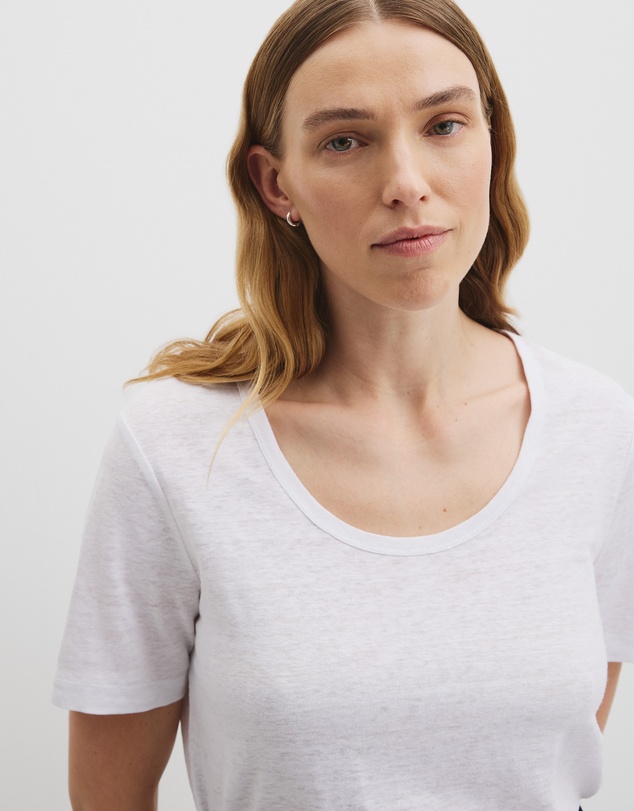 Country Road - Linen Scoop Neck T-shirt