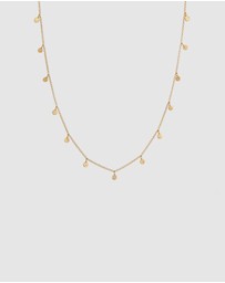 Elli Jewelry - Necklace Plate Pendants Matt Structured in 925 Sterling Silver Gold Plated