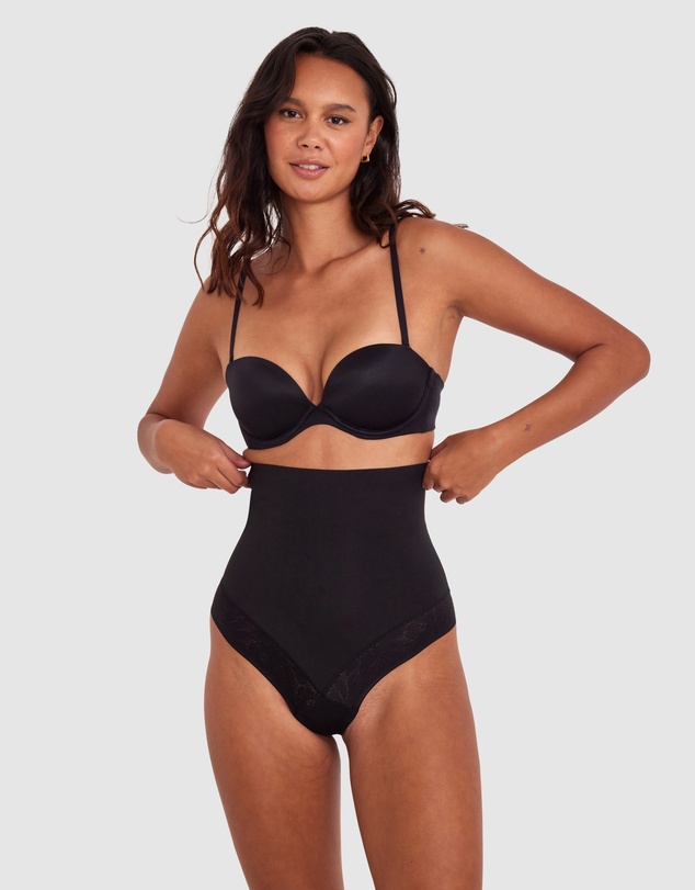 Bras N Things - Luxe Solutions Control High Waisted V String - Black