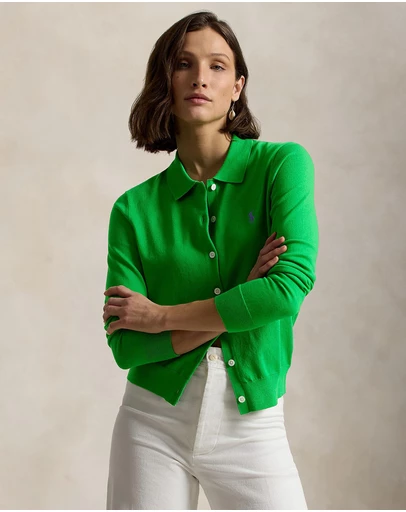 Polo Ralph Lauren - Polo-Collar Buttoned Cardigan - The ICONIC Exclusive