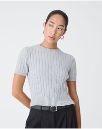 Forcast - Anita Short Sleeve Cable Knit