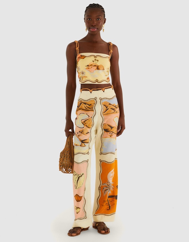 Farm Rio - Rio Souvenir Mixed Scarf Multicolor Pants