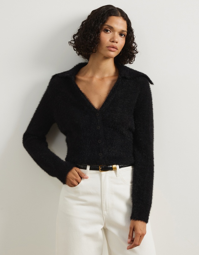 Atmos&Here - Adella V-Neck Polo Cardigan