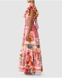 Camilla - Tiered Dress With Neck Frill