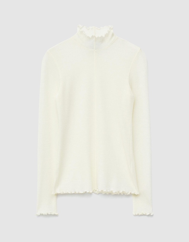 & Other Stories - Scalloped Mock-Neck Top