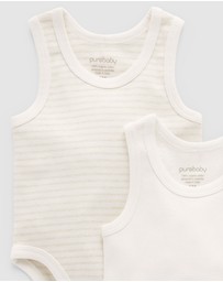 Purebaby - Rib Bodysuit 2 pack - Babies