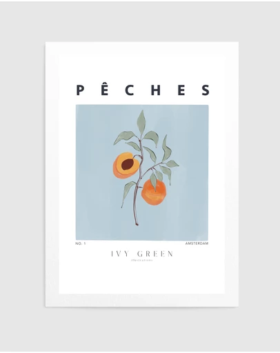 Olive et Oriel - Peaches by Ivy Green Illustrations Art Print