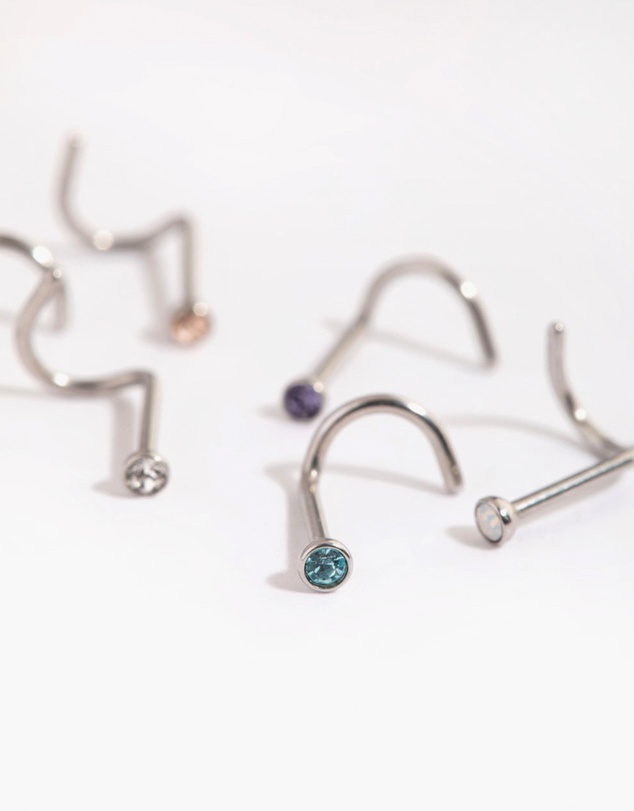 Lovisa - Surgical Steel Frosty Nose Stud 6-Pack