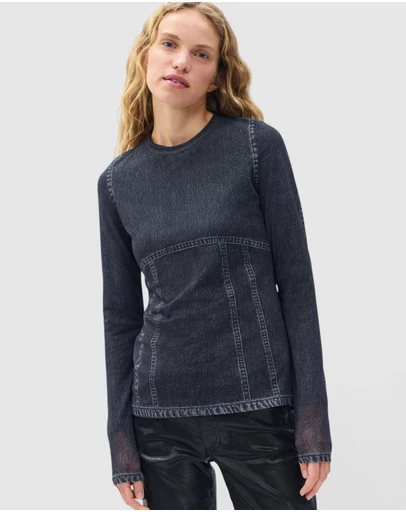 rag & bone - rb Miramar Mesh Long Sleeve Tee