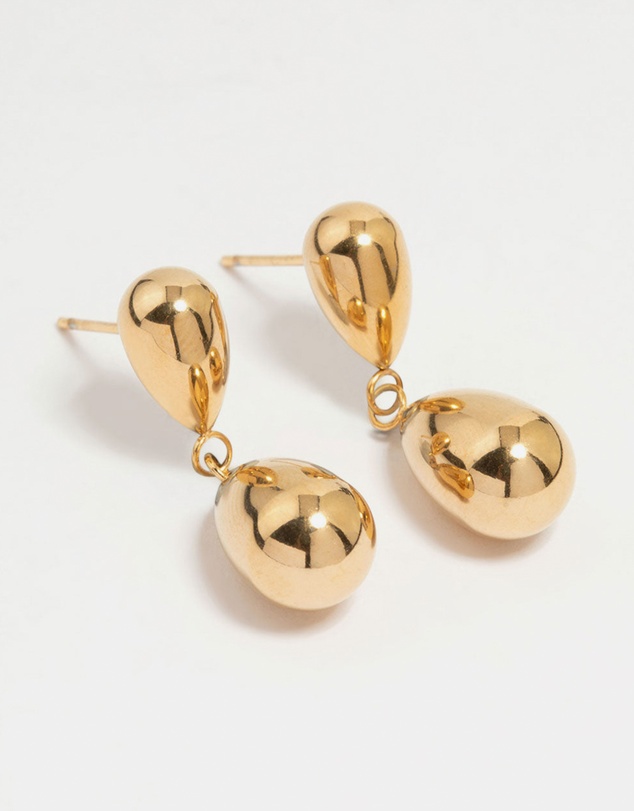 Lovisa - Waterproof Gold Plated Stainless Steel Double Drop Earrings