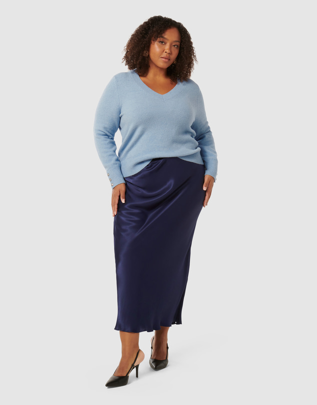 Forever New Curve - Sabrina Curve Button Cuff Knit Jumper