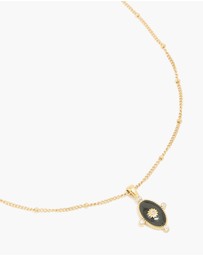 Lovisa - Waterproof Gold Plated Stainless Steel Black Tab Necklace