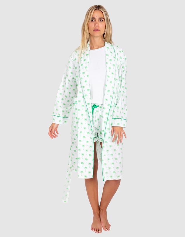 Sant And Abel - Women's Green Palm Tree Robe