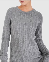 Belle & Bloom - At Last Cable Knit Jumper with Slit