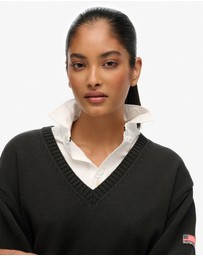 Superdry - Oversized Striped V Neck