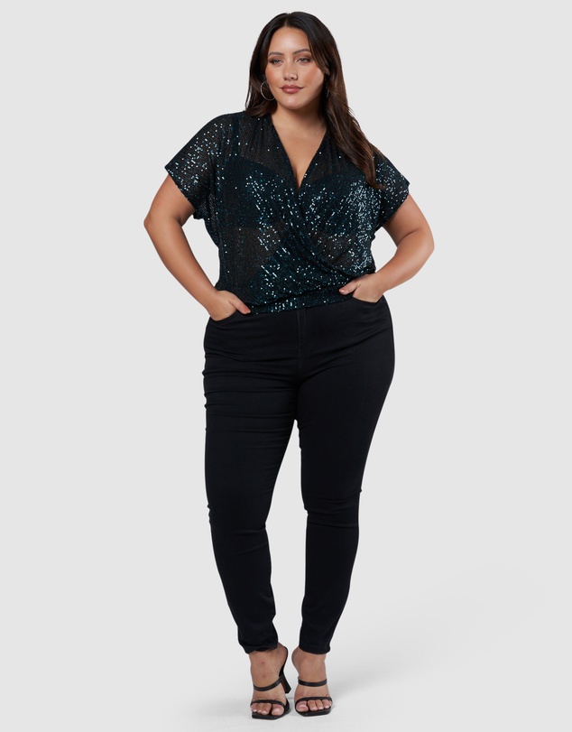 Pink Dusk by Curve Project - Flashy Sequin Top