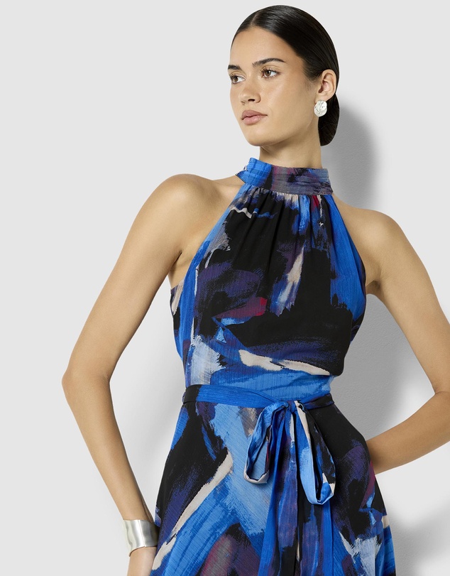 Montique - Gisele Printed Halter Maxi