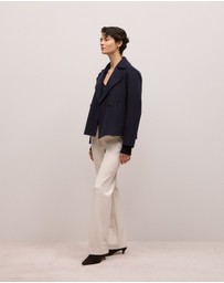 Trenery - Double Faced Wool Peacoat in Night Sky