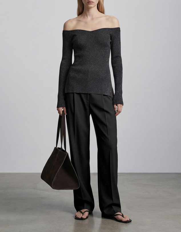 FRIEND of AUDREY - Off-Shoulder Sparkle Knit Top
