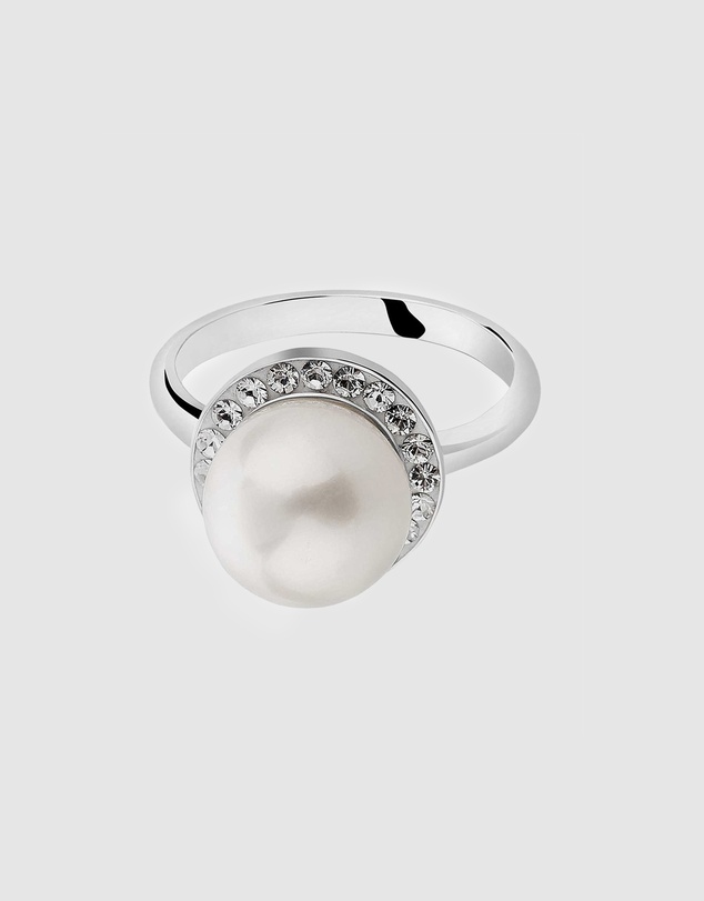 Elli Jewelry - Ring Shell Pearl Crystal 925 Sterling Silver