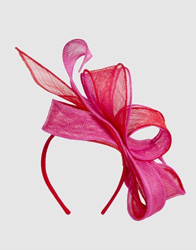 Max Alexander - Red and Fuchsia Sinamay Bow Racing Fascinator