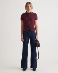 Decjuba - Rosie Fluffy Knit Polo Tee