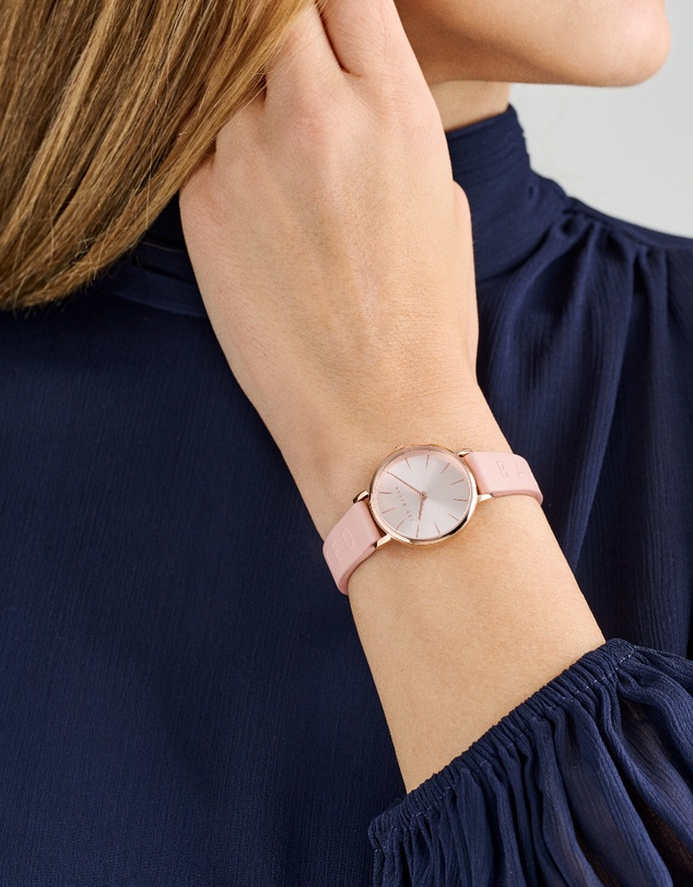 Ted Baker - Staciie 28mm Pink Dial and Embossed Leather Strap