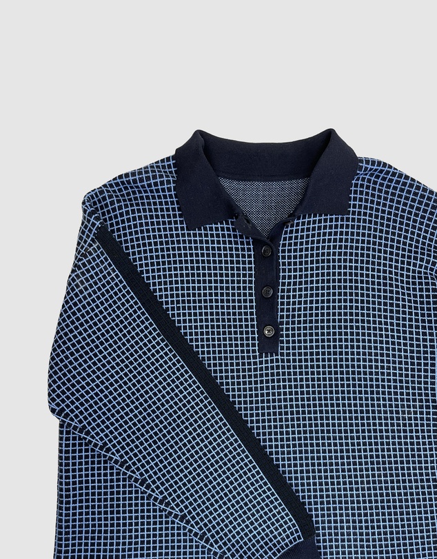 Banabae - Ladies Knit Rugby Top - Micro Check