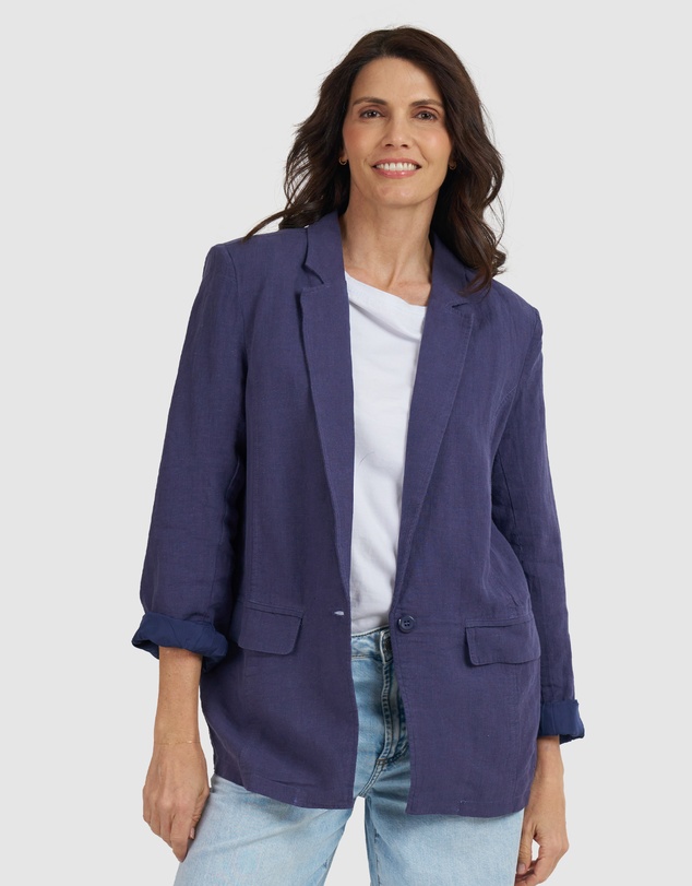 CAMIXA - Jackie Oversized Linen Blazer Jacket