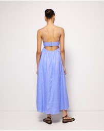 Revibe - Repaired AERE Saige Linen Midi Dress - AU 12