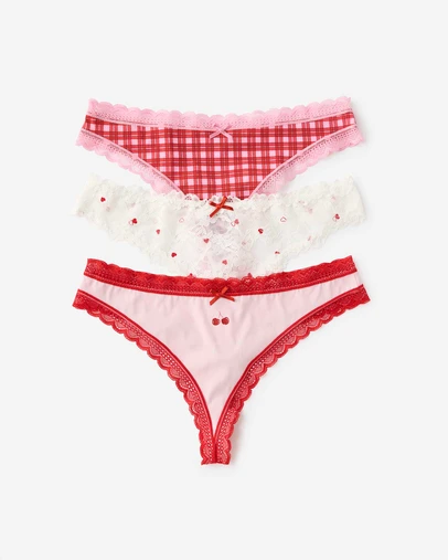 Cotton On Body - Happy Holidays Smooth & Lace G-String Brief 3 Pack