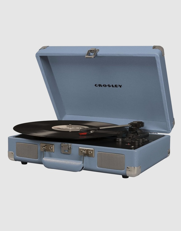 Crosley - Crosley Cruiser Bluetooth Portable Turntable - Tourmaline + Bundled Crosley Record Storage Crate