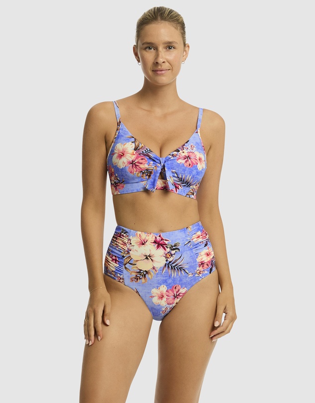Sea Level Australia - Blue Hawaii Tie Front DD/E Cup Bralette
