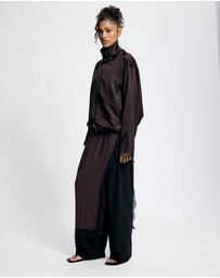 Lover - Sienna Satin Funnel Neck Bomber Jacket