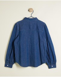 Tommy Hilfiger - Puff Sleeve Regular Denim Shirt - Teens