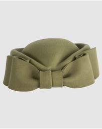 Max Alexander - Felt Olive Pillbox Hat