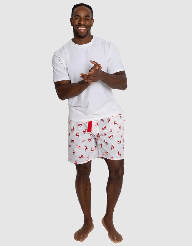 Sant And Abel - Men's Reindeer Red Sleep Shorts