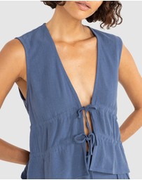 Rhythm - Skyla Tie Front Top