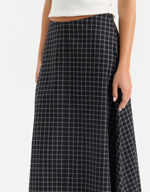 Calli - Alma Check Maxi Skirt