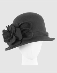 Max Alexander - Winter Felt Black Cloche Hat