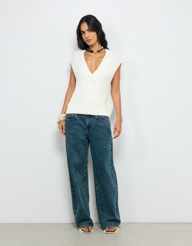 AERE - Mara Cable Knit Vest