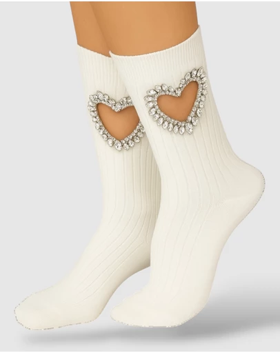 High Heel Jungle - Gem Crystal Heart Sock