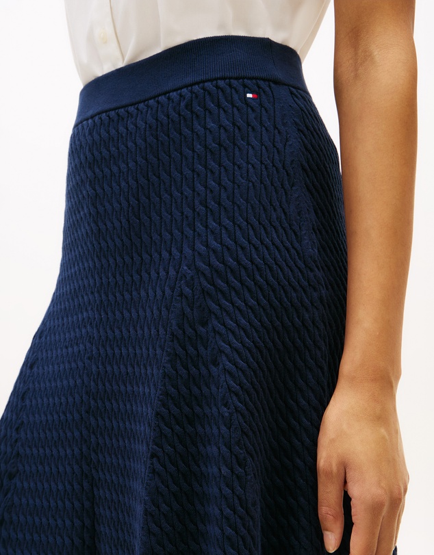 Tommy Hilfiger - Cotton Cable Knit Mini Skirt