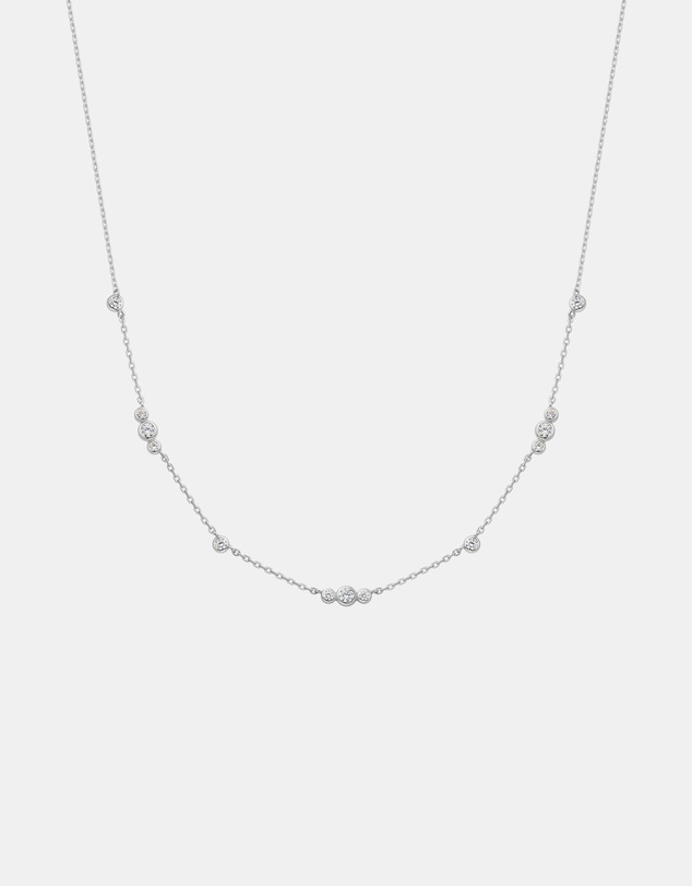 Ania Haie - Ania Haie Silver Sparkling Bezel Cubic Zirconia Station Necklace