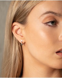 Mestige Kids - Vibrant Mini Hoops - Silver Plated
