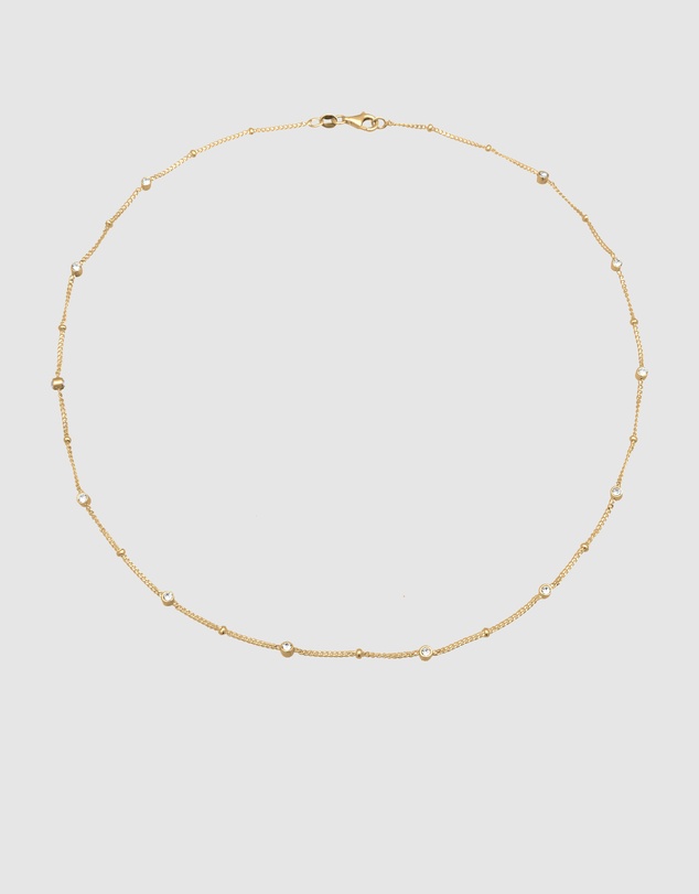 Elli Jewelry - Necklace Crystal Circle 925 Sterling Silver Gold-Plated