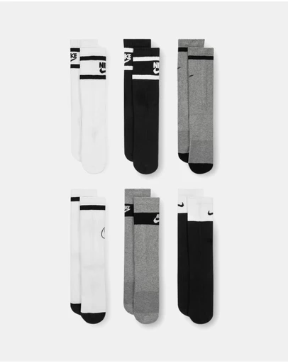 Nike - 6-Pack Cushioned Crew Socks - Teens