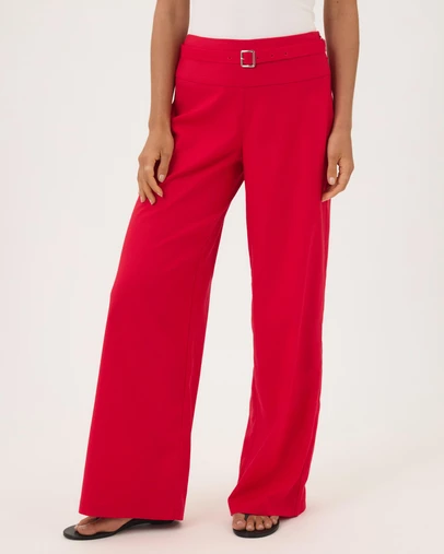 Atmos&Here - Lyra Mid Rise Linen Blend Pants with Tie