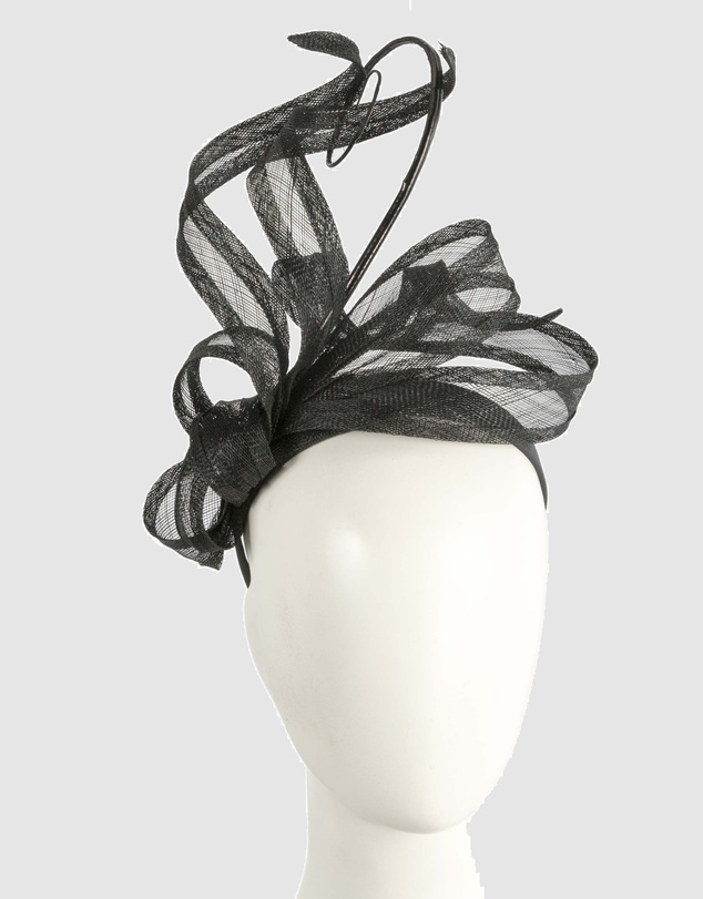 Max Alexander - Tall Black Sinamay Fascinator