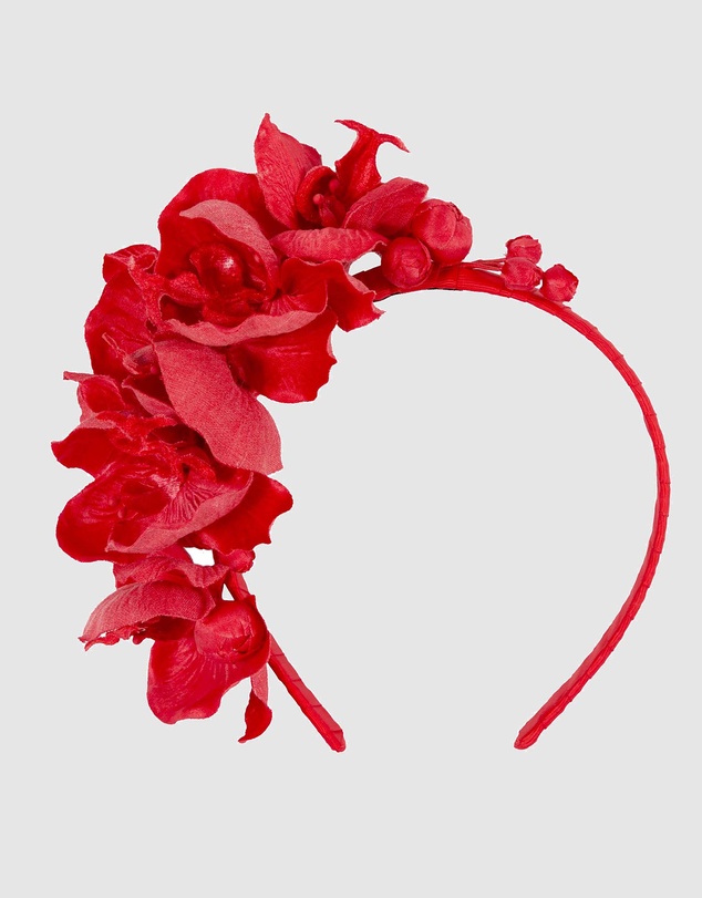 Max Alexander - Red Orchid Flower Fascinator